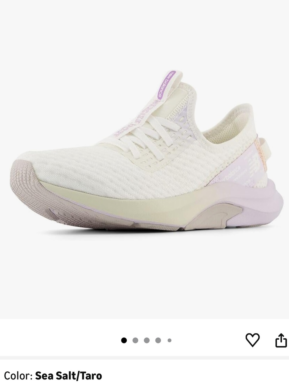 New Balance women’s Dynasoft Nergize Sport V2 Cross Trainer white/tan/purple